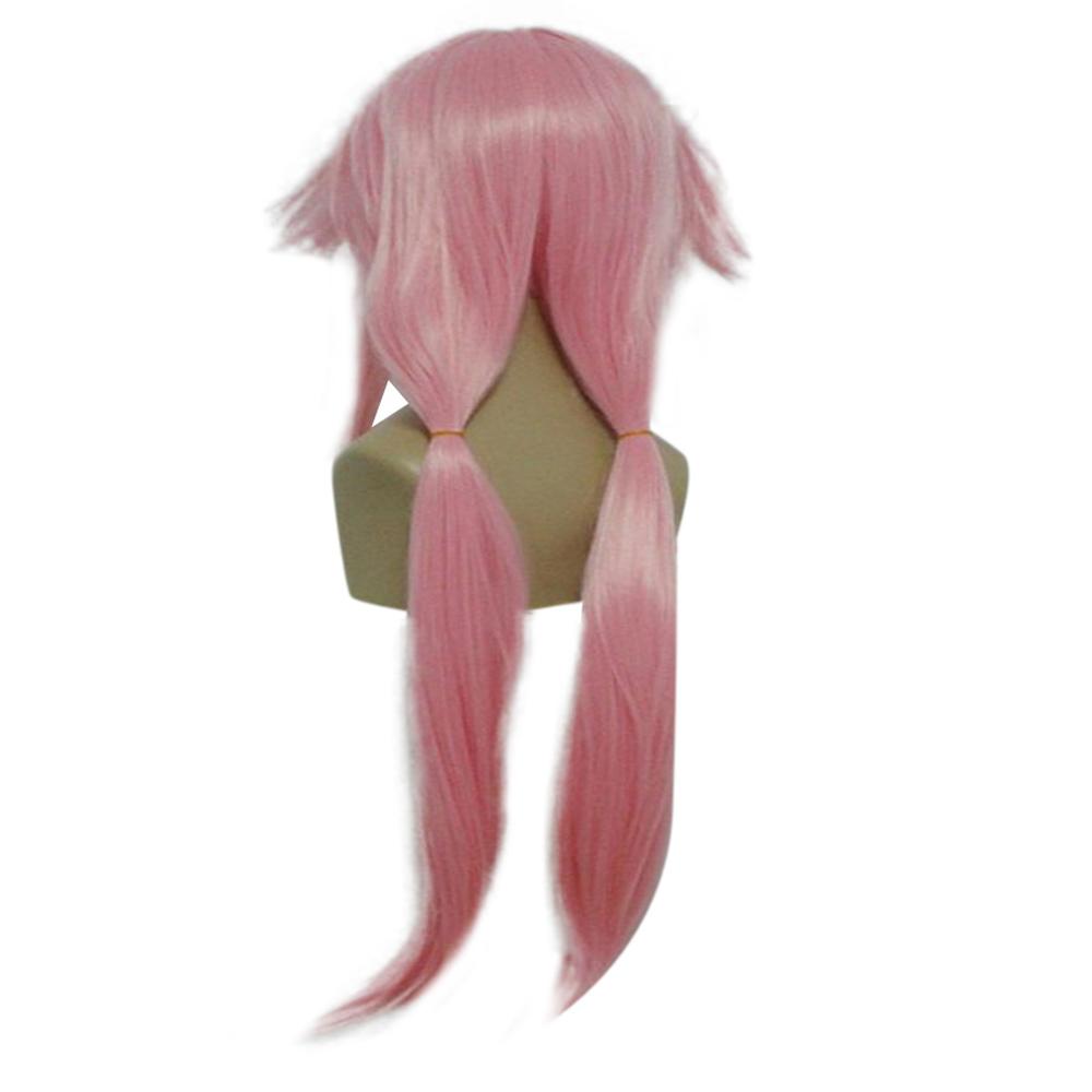 Synthetic Hair Pink Long Straight Heat Resistant Fiber Wigs The Future Diary Gasai Yuno Cosplay Wig