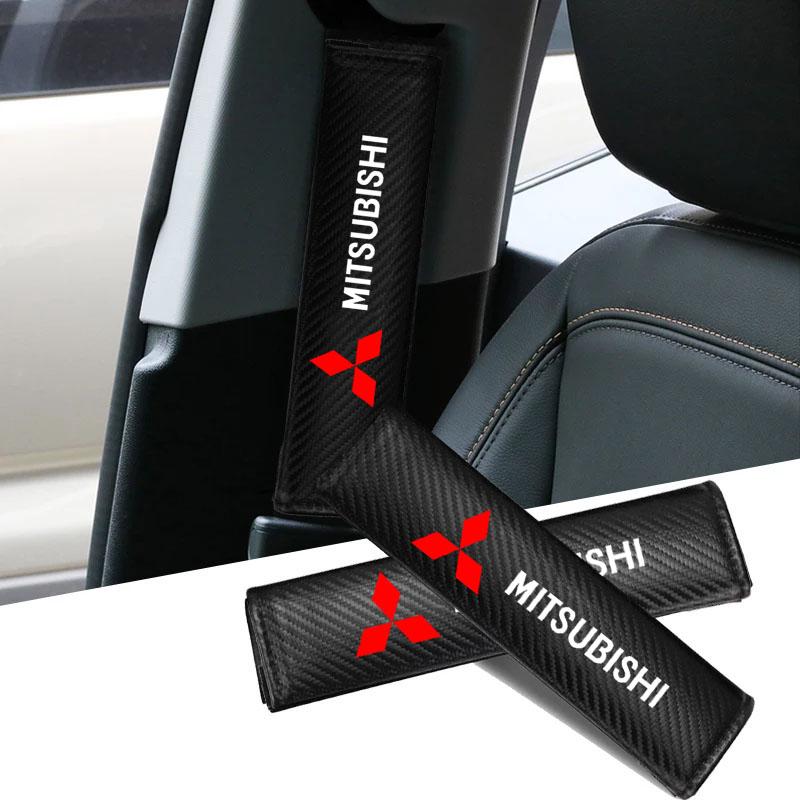 Cxlqbm1 Car Safety Belt Shoulder Pad Safety Strap Cotton Flannel Cover for Mitsubishi Lancer ASX Outlander Pajero Evolution Accessories
