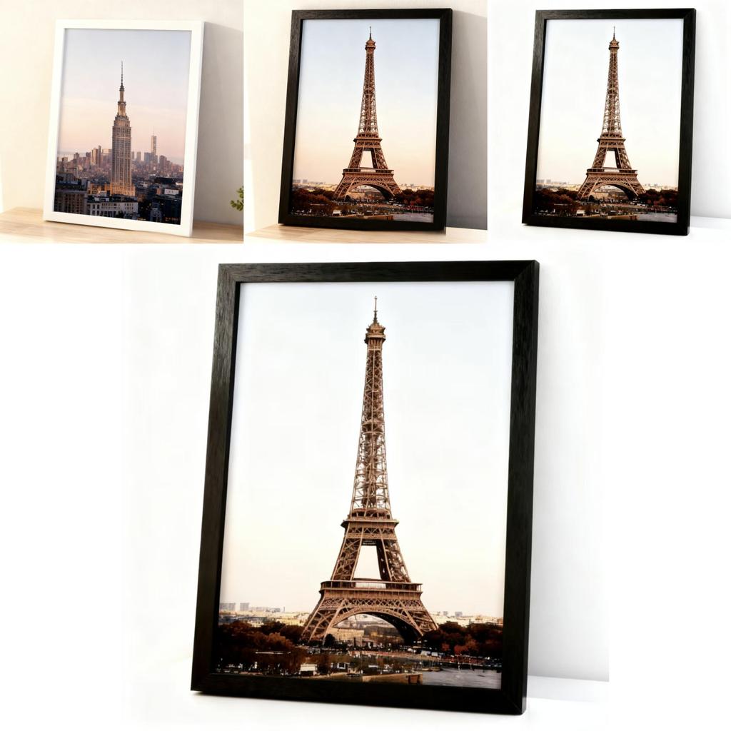 Moderner minimalistischer Fotorahmen mit handgefertigter Holzoberfläche für Wohnzimmerwanddeko