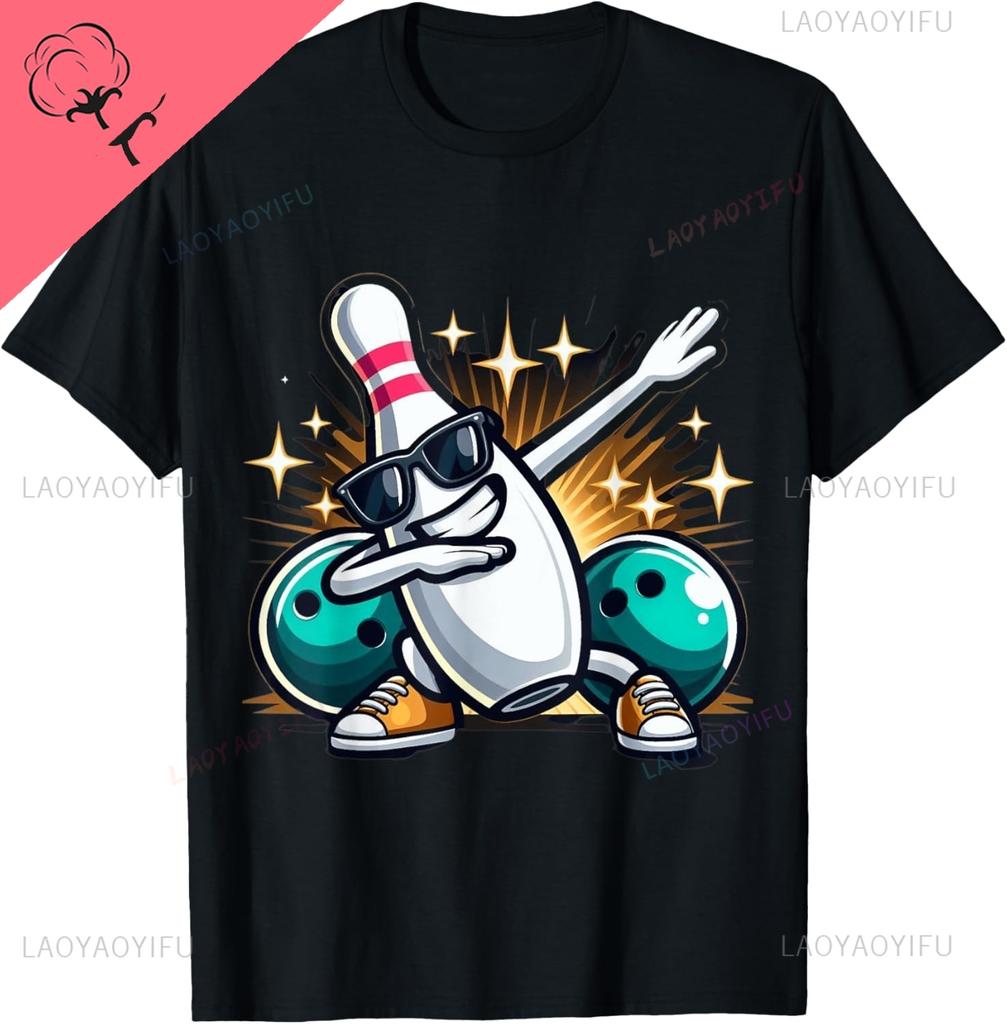 Kręgle Pin Dabbing Okulary Przeciwsłoneczne Kręglarz Gracz Dzieci Chłopcy Mężczyźni Koszulka Harajuku Para Kawayi Męska Koszulka Camisas Streetwear