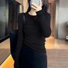 2026 Women's High-End Slim Fit Wool Sweater - Round Neck, Long Sleeve, Regular Shoulder, Autumn/Winter Base Layer.
