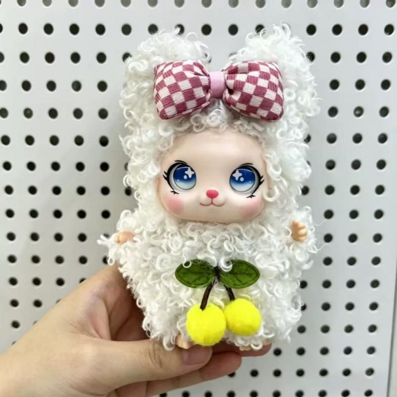 Cute Bowknot Vinyl Face Plush Doll Pendant Keychain Backpack Hangings Decoration Gifts