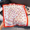 70x70cm Lightweight Silk-Look Square Scarf Women French Chic Hair Band Office Accessory Viscose 96%