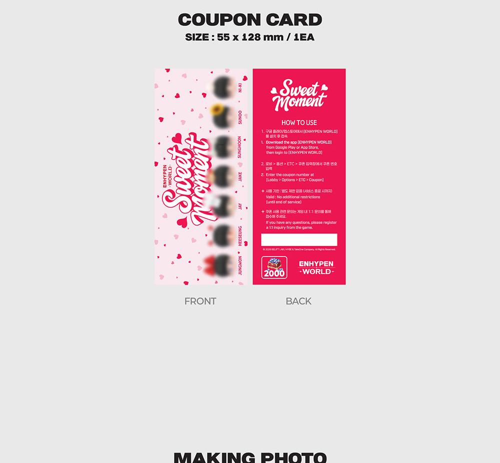 ENHYPEN WORLD COUPON CARD COLLECTION (SWEET MOMENT BASIC / GIFT Ver.)