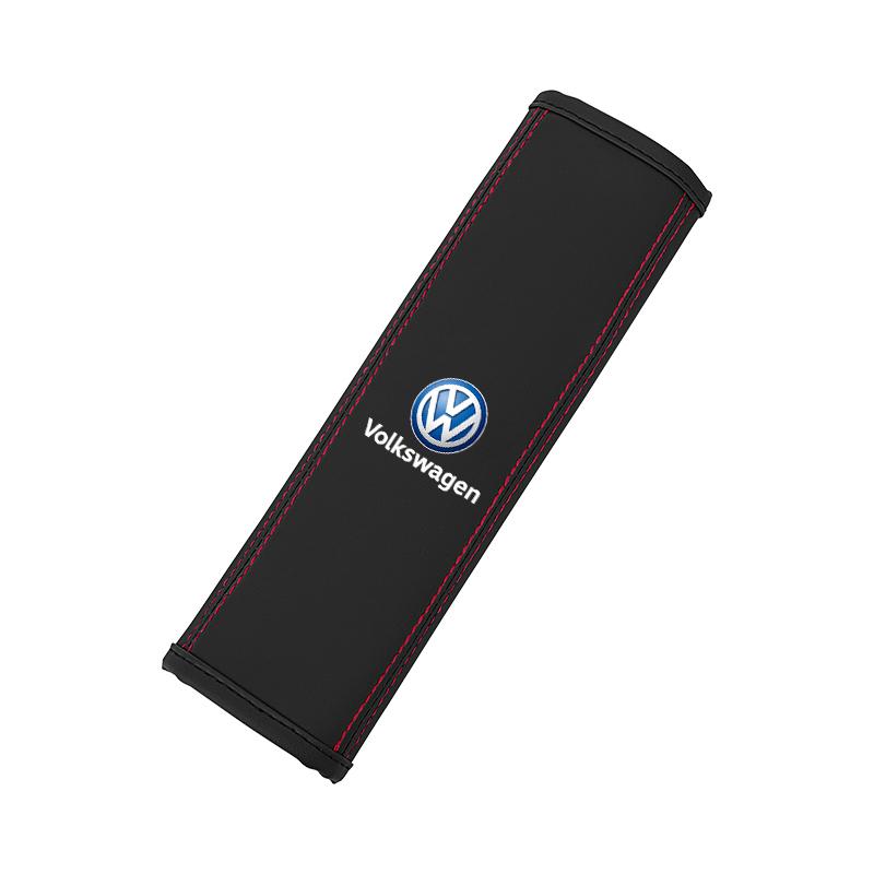 T26Car Seat Belt Cover For Volkswagen Golf Phaeton GTI Teramont Passat Car Interior Leather Safety Belt Shoulder Protector keychain