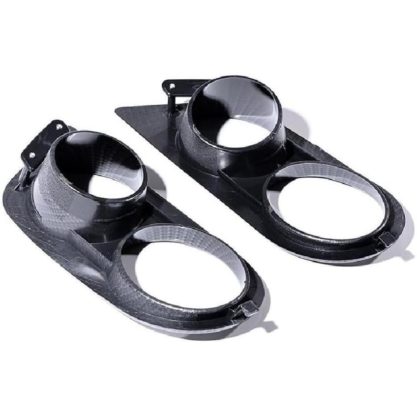 1 Pair For BMW E46 M3 2001 2002 2003 2004 2005 2006 Front Bumper Fog Light Cover Grill Frame Surrounds Air Duct Fog Lamp Hood a(Matte Black)
