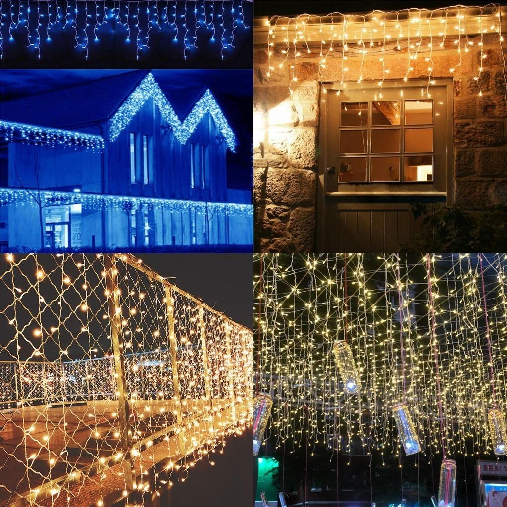 Icicle Curtain 13130ft Lights Led Fairy Christmas Indoor Outdoor Party Wedding