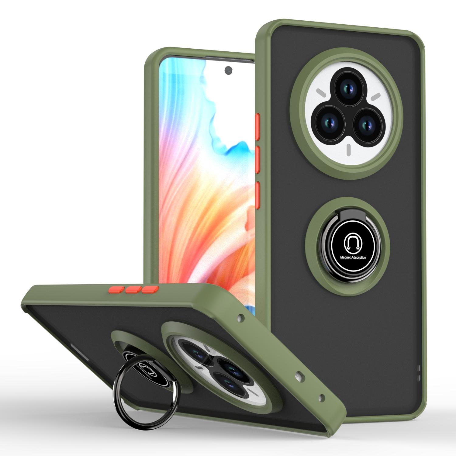 

Чехол Armor Matte для Realme 14 Pro 5G Realme 14 Pro+ Plus, чехол-кольцо, магнитная подставка, держатель, противоударный чехол, Fundas Realme 14 Pro 5G зелёный