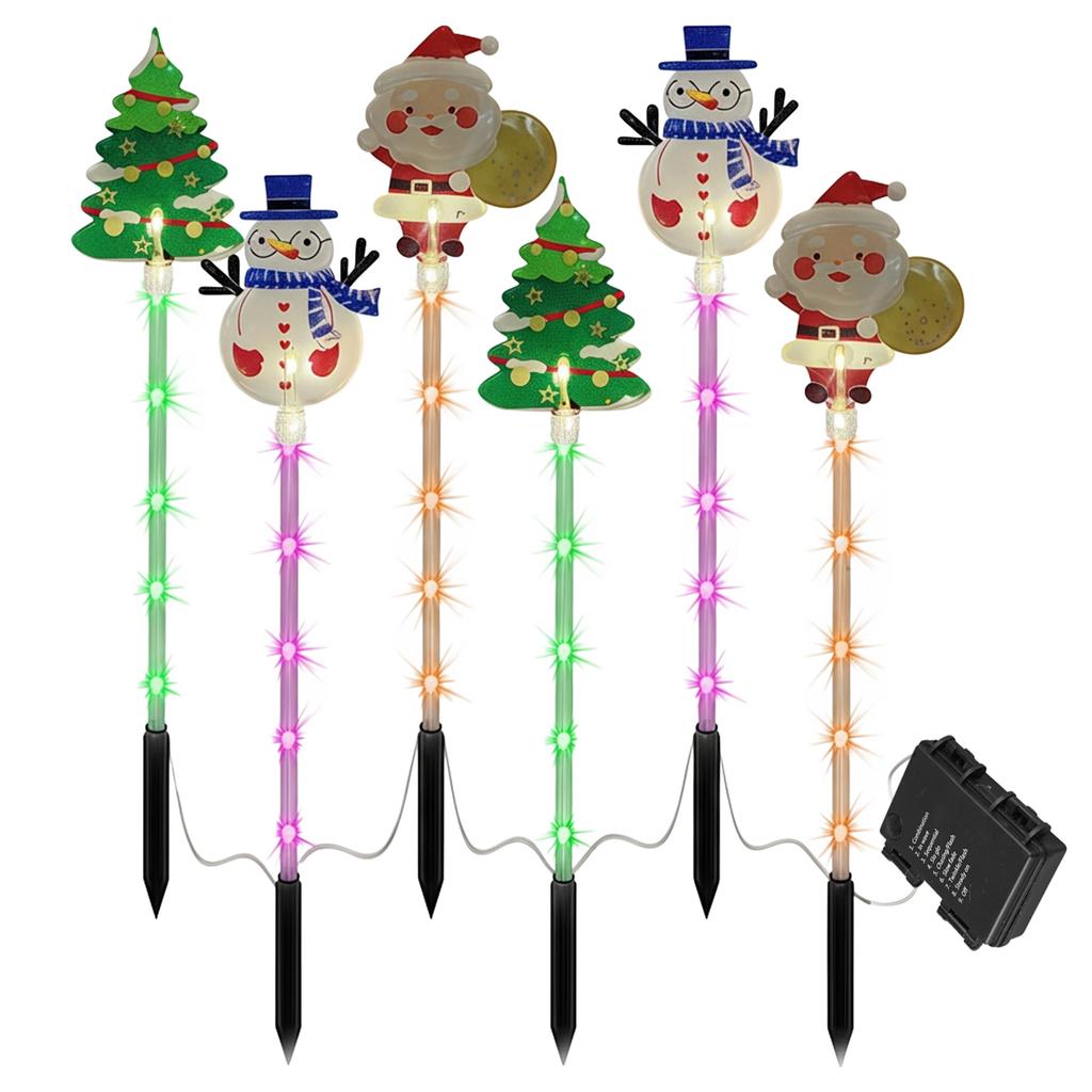 Ground Inserted Christmas Decorative Lights Waterproof LED Outdoor Solar Lights for Walkway Yard Lawn Porch Holiday Decor