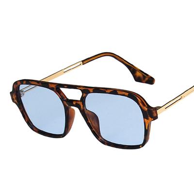 Neue quadratische Sonnenbrille Mann Frau Vintage Blau Leopard Sonnenbrillen Männlich Weiblich Klare Gläser Mode Retro Marke Brillen