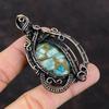 Copper Amazonite Pendant Copper Wire Wrapped Pendant Natural Gemstone Handmade Pendant Copper Wire Wrap Jewelry Elegant Pendant Gift For Him