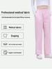 Women's Elastic Waist Nurse and Doctor Uniform Pants - White, Pink, Blue, Plus Size Options Available