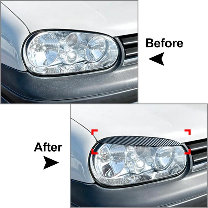 Autoscheinwerfer Augenbraue Augenlid Abdeckung Zierleiste für VW Golf 4 Mk4 1997 1998 1999 2000 2001 2002 2003 2004 2005