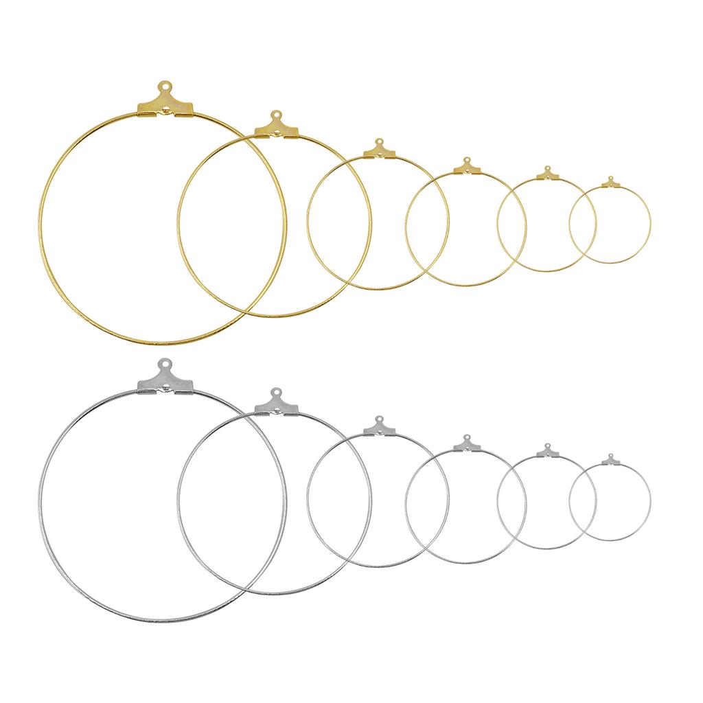 30pcs/Lot 30-40mm Big Round Hoops Earrings Dangle Clasp Ear Wires Hooks DIY Circle Earring Findings Jewelry Making Accessories