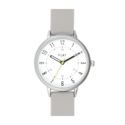 

FLAT Simple Rubber Strap Watch Y00421S-1 GY Women s Gray