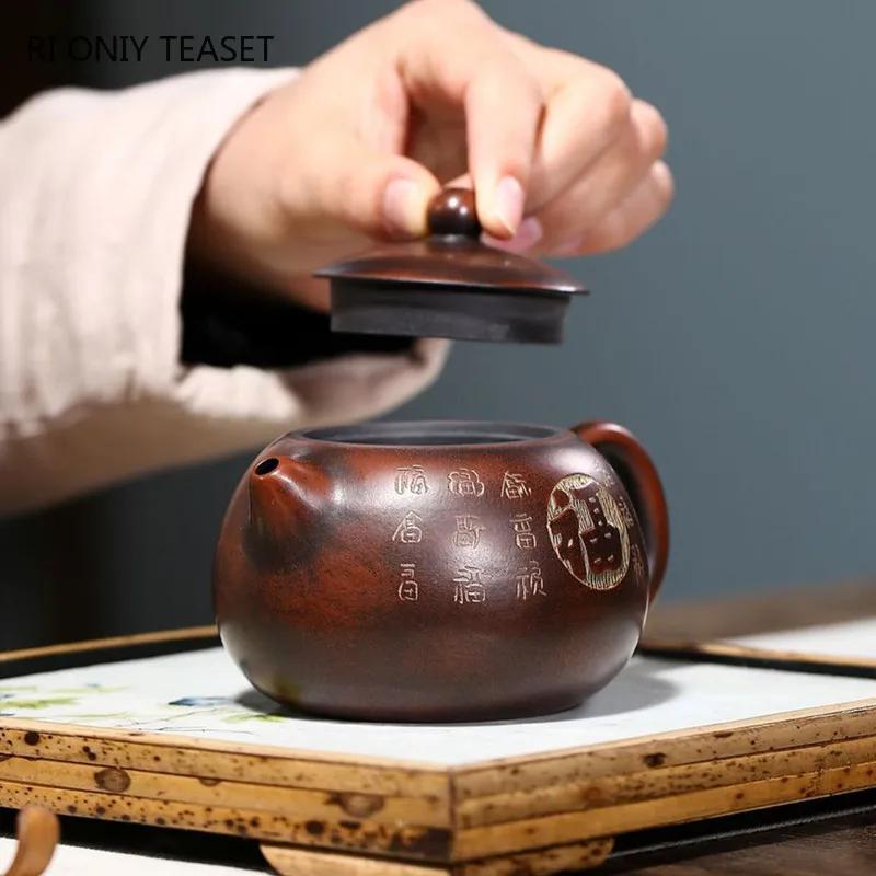 240ml Teiere Tradizionali in Argilla Viola di Yixing Maestra Filtro a Sfera Fatto a Mano Teiera Xishi Bollitore per la Casa Set da Tè Cinese in Zisha