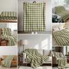 1pc Green & Beige Plaid Flannel Blanket - Soft Cozy All-Season Throw for Bed, Sofa, Car, Camping - Contemporary Style with Beige