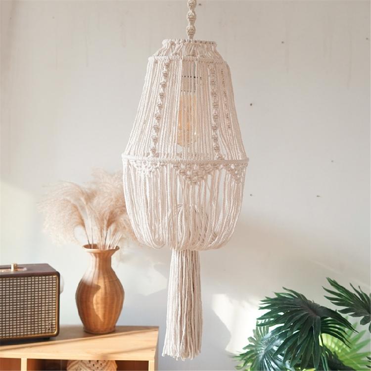 Stylish Handmade Cotton Rope Lampshade Pendants Natural Beauties Light Shade Decors Perfect for Home Decors Enthusiasts