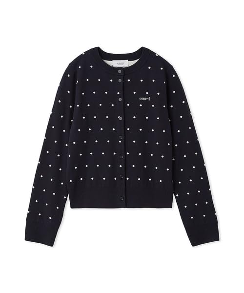 

Вязаный кардиган Emi Logo с круглым вырезом, свободного размера, 13WND254059, женский, в горошек,