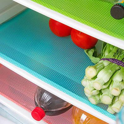 4Pcs Refrigerator Pad Anti Slip Kitchen Supply EVA Cuttable Refrigerator Pad Mat for Cabinets