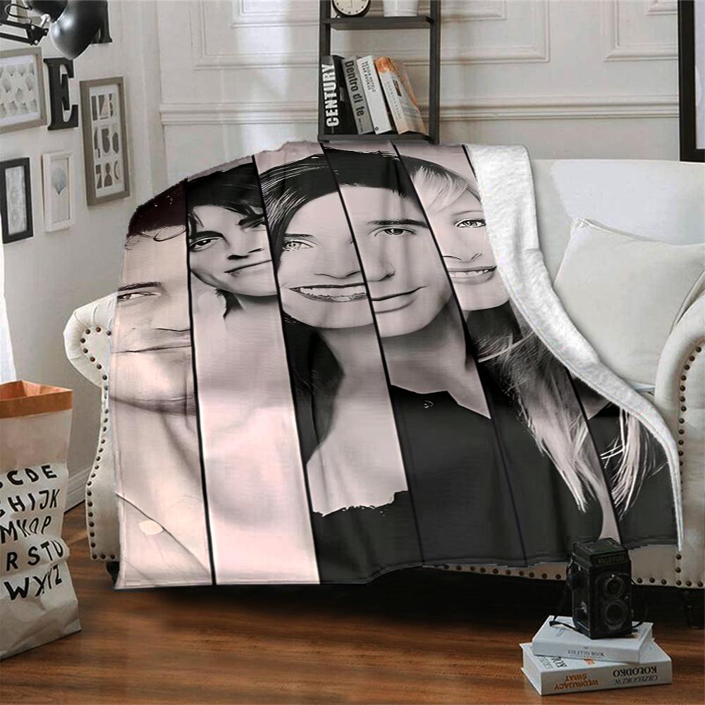 Facial Expressions Black White Blanket Soft Throw Blanket For Home Bedroom Bed Sofa Travel Office Solid Christmas Blanket