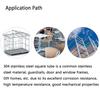 304 Stainlesss Steel Square Tube Size 10-20mm 304 Stainlesss Steel Metal Square Tube 1mm Thick Polished Structural Tube Corrosion Resistance