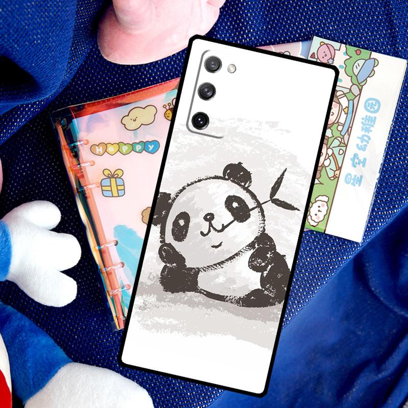 Cartoon Panda Case For Samsung Galaxy S26 Ultra S25 S24 S23 S22 S21 S10 Plus S20 FE S25 Ultra Cover Funda
