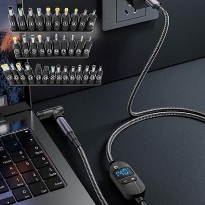 Digital Display Type-C To DC Power Cord with 28/34 Connector Tips Boost Cable  Laptop Camera