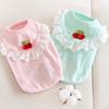 Ruffled Collar Puppy T-Shirt Breathable Pet Outfits Sweet Style Dog Lace Vest  For Small Dogs