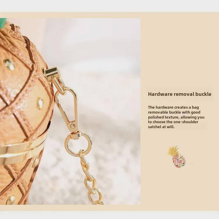 2025 Damska Modna Torba na Ramię w Kształcie Ananasa - Kreatywny i Swobodny Styl Kurierski na Łańcuszku