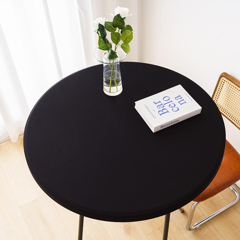 Elegant Milk Silk Round Tablecloth - Luxurious Light Feel & Elastic Fit, White Ins Style