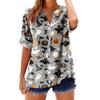Women's Fashionable, Casual, Comfortable, Loose-Fitting Halloween Print Top