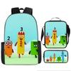 Digital Building Block Numberblocks School Bag Large Capacity Polyester Backpack Satchel Bag Pencil Bag Backpack Three-Piece Set