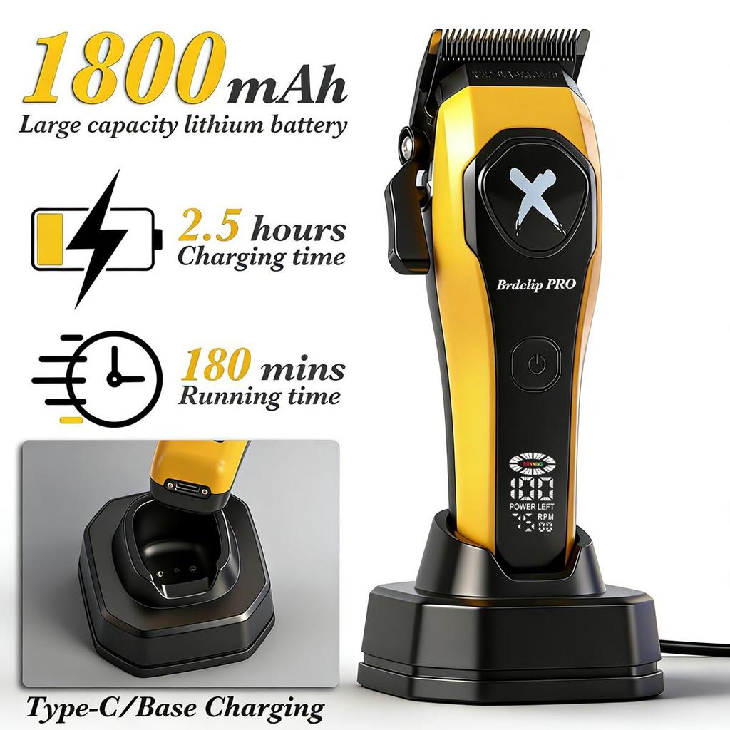 BRDCLIP BRD-619 Home Hair Salon Hair Clipper with Gradual Change 7500RPM High-Speed Motor Men's Hair Trimmer