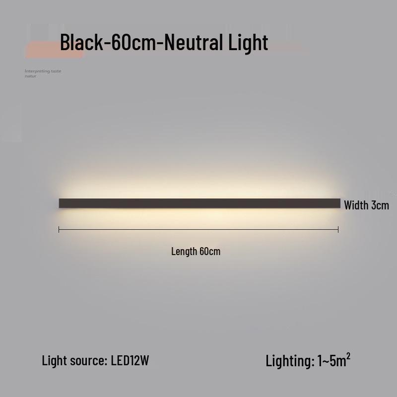 Minimalist Modern Long Strip Wall Lamp for Bedroom, Living Room, or Sofa Side