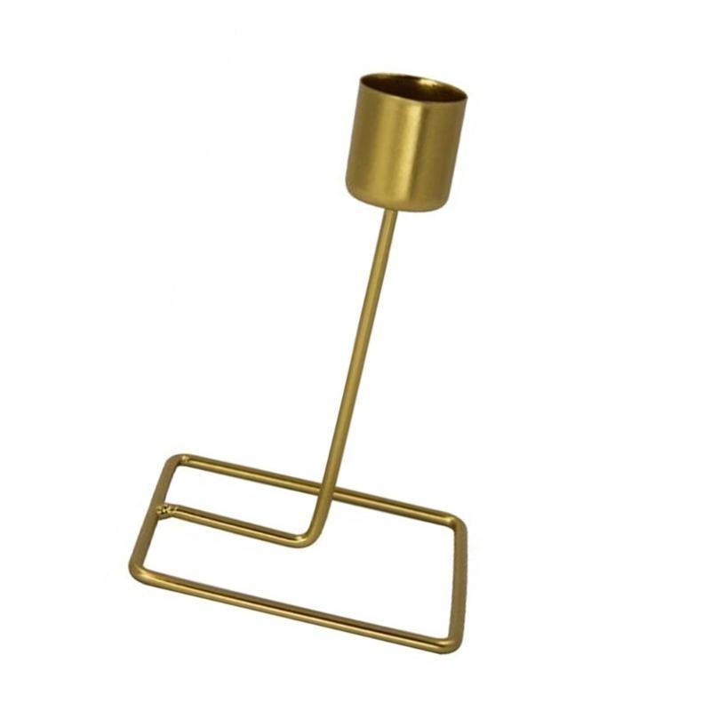 Retro Metal Gold Taper Holder for Home and Event Decoration Candlestick