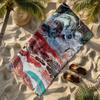 Fluid marble texture pattern polyester microfiber beach towel is highly absorbent, suitable for swimming and beach outings