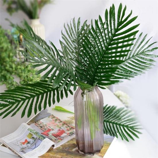 12Pcs Artificial Leaves Plastic Faux Cycad Leaves Dining Table Decor Fake Cycad