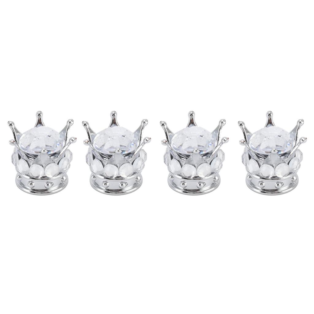 4 Pieces Tire Wheel Stem Valve Cover Crown for Cars Trucks