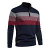 Men’s Zip-Up Stand Collar Pullover Knit Sweater