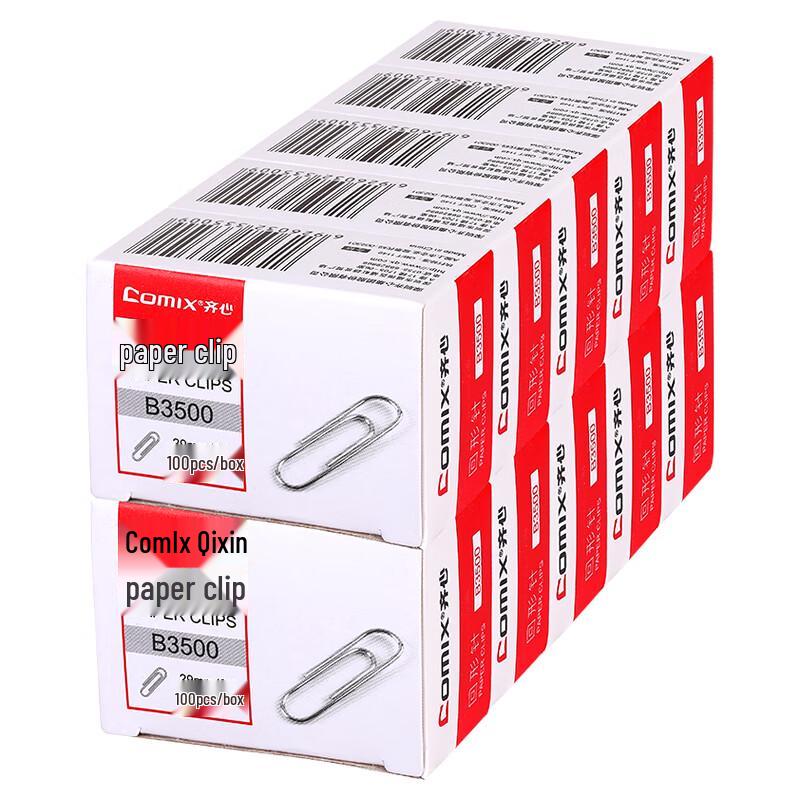 COMIX B3500 Metal Paper Clips, 29mm, 1000 Count