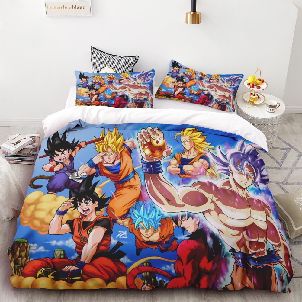 Paplanhuzat Új Dragon Ball Paplanhuzat Szett Szuper Saiyan Ágynemű Szett Anime Rajzfilm Ágy Hálószoba Otthon Gyerekek Gyerekek Fiúk Ajándékok