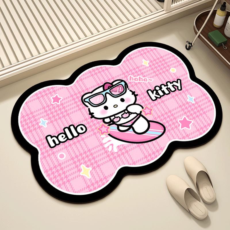 Hello Kitty Quick-Dry Non-Slip Diatomaceous Earth Bath Mat - Absorbent and Easy to Clean