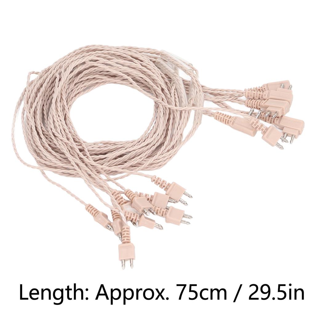 5pcs Sound Aid Adapter Cable 2 Pin Sound Amplifier Recevier Cable for Dual Earphone Device Skin Color