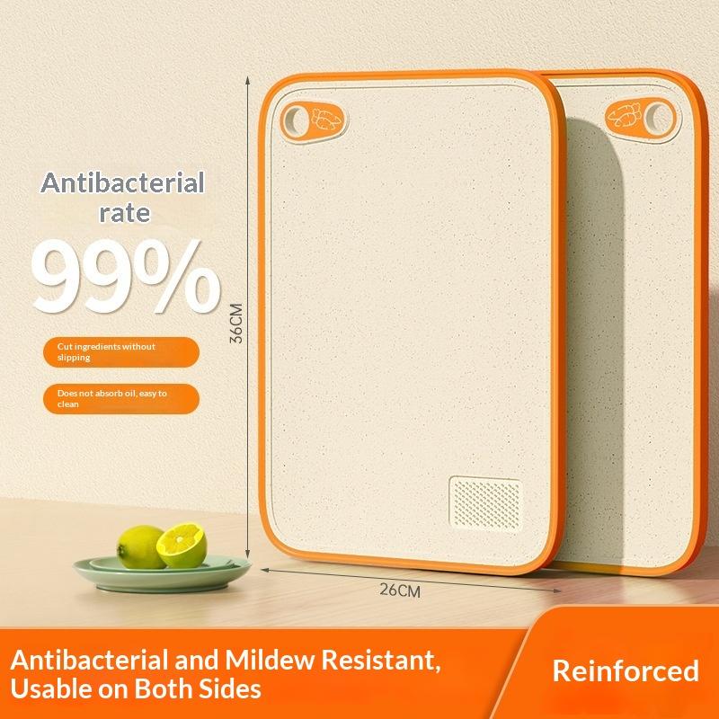 Double-Sided Antibacterial Cutting Board Anti-Mildew Anti-Slip Plastic Multi-Functional Fruit Sticky Board Home Kitchen Tool S оранжевый