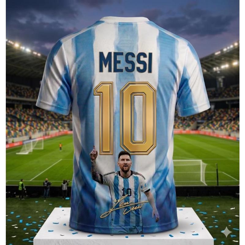 Messi #10 Argentina Football Jersey Blue White Striped Shirt Men Women Soccer World Cup Fan Short Sleeve Tops