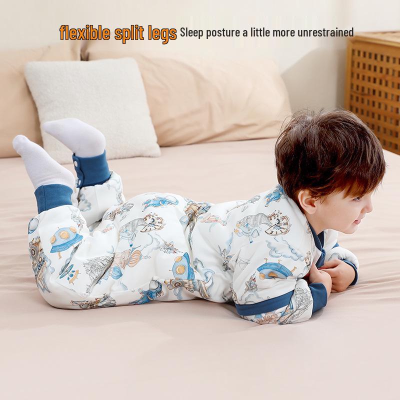 Quilted Unisex Infant & Toddler Sleeping Bag - Autumn/Winter, Anti-Kick, Anti-Startle, Down Protein Cotton, Temperature-Regulating.
