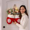New Christmas Luminous Gloves Wreath Enhances Festive Atmosphere Battery Operated LED Lights for Holiday Decorations