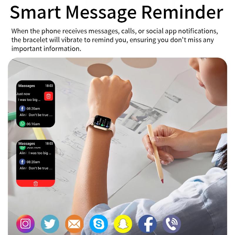 2025 Neue Mode Smartwatch Damen 1,85" HD-Bildschirm Benutzerdefiniertes Zifferblatt Gesundheitsmonitoruhr für Frauen Bluetooth-Anruf Sport-Smartwatches