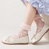 Breathable Lace Trim Kids Socks Stretchy Fit Baby Girls Ankle Socks for Newborns To Infants 4 Color Avaliable
